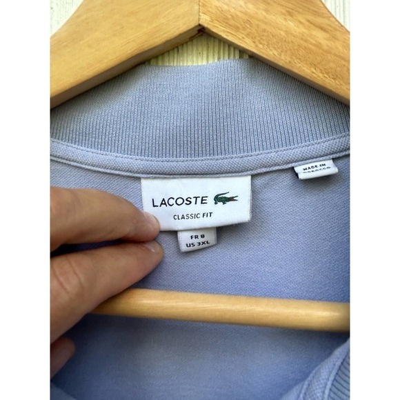 LaCoste Fresh And Light‎ Cotton Piqué Classic Fit Colorblock Polo 3X - Picture 6 of 9